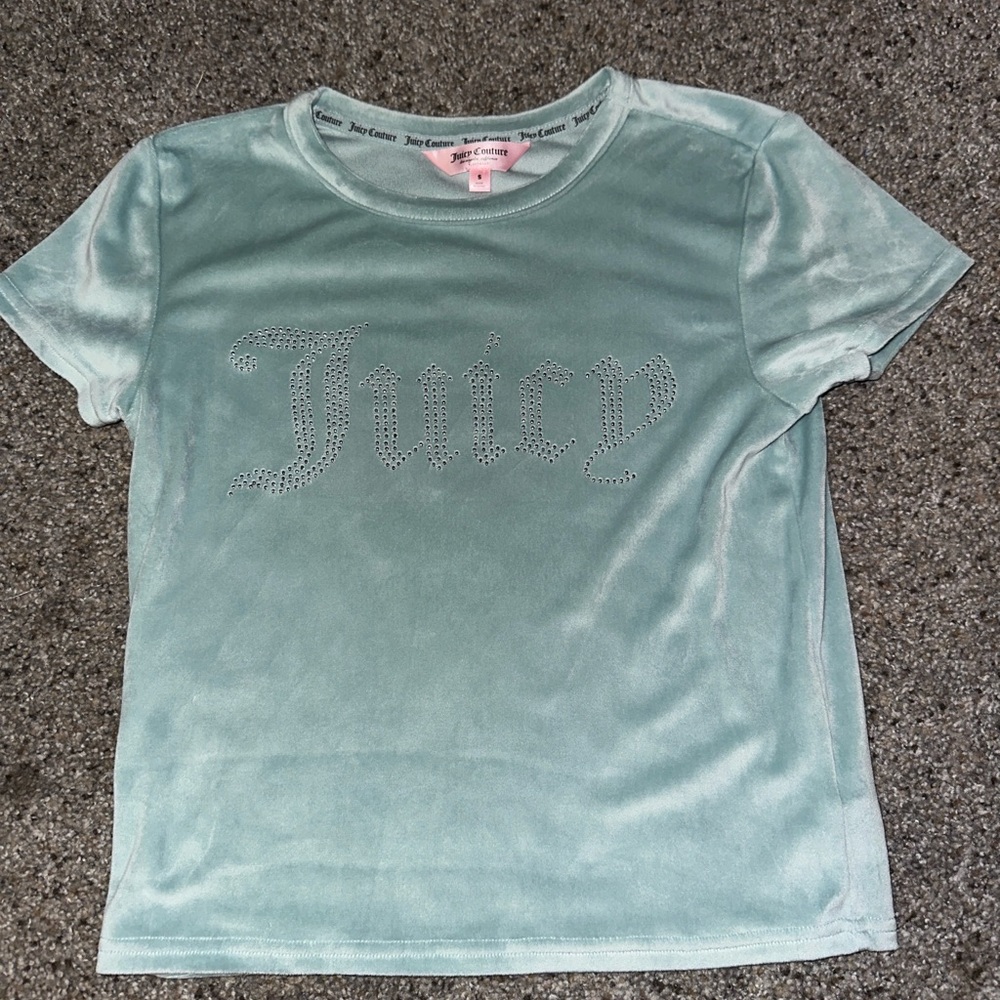 Juicy Couture Green Velour Short Sleeve Tee